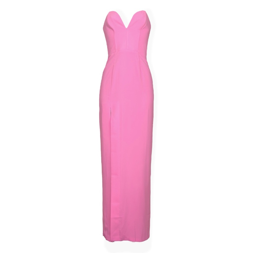 Amanda Uprichard Pink Strapless Sweetheart Maxi Dress